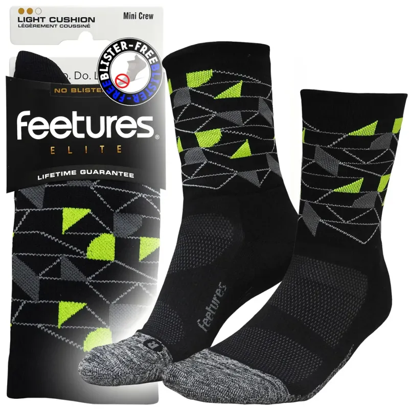 Elite Light Cushion Mini Crew in Geo Black XL